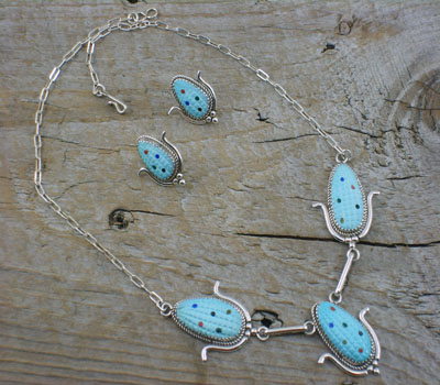 Jewelry Set Native American Zuni Corn Necklace/Earring